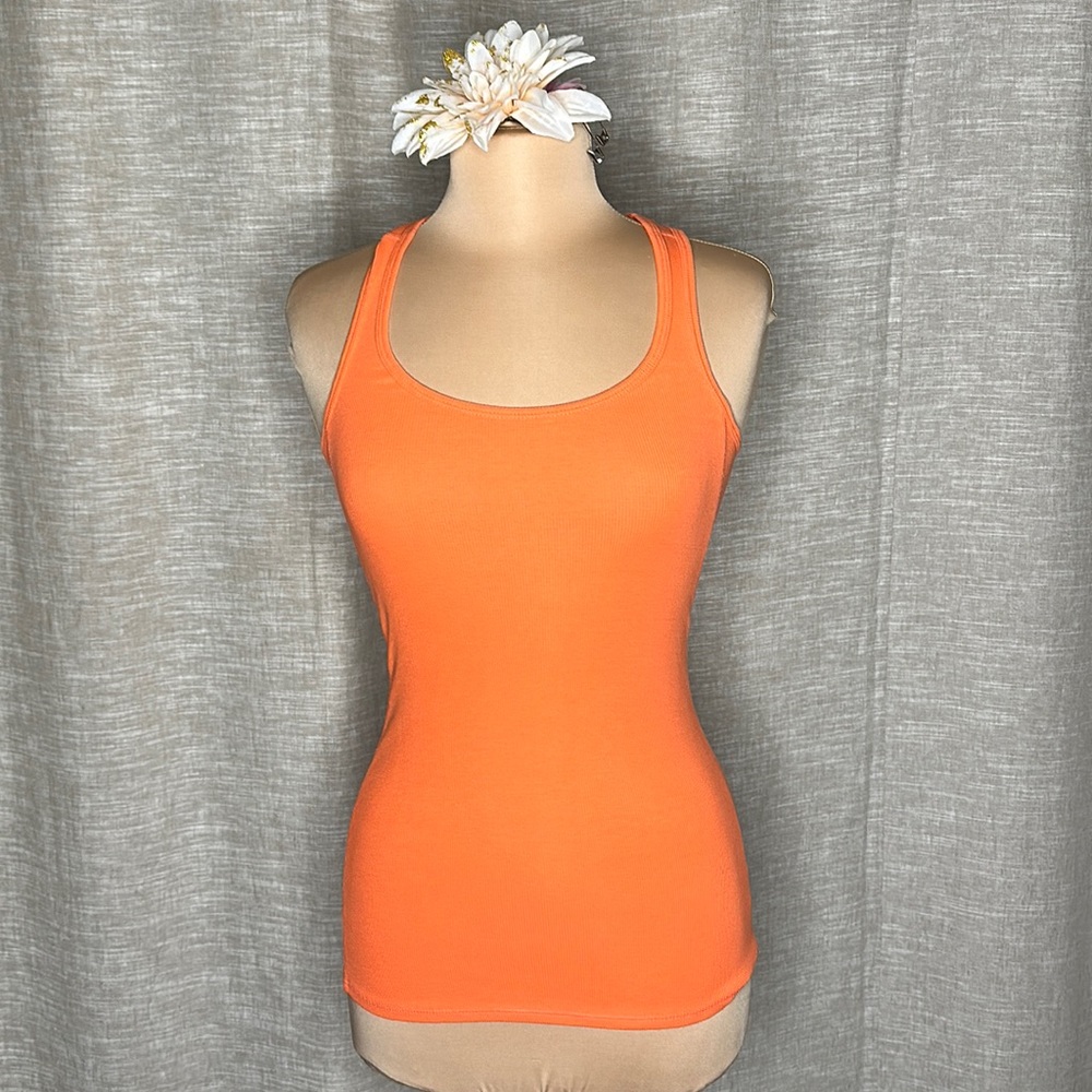 Lucy Orange Racerback Ribbed Tank szXS